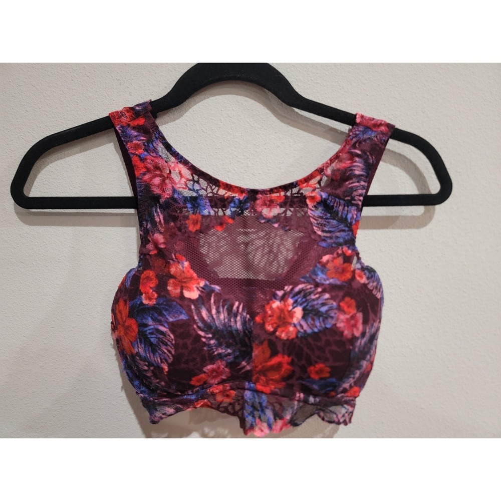Victoria Secret PINK Bralette Bra Lace Padded High‎ Neck Womens S